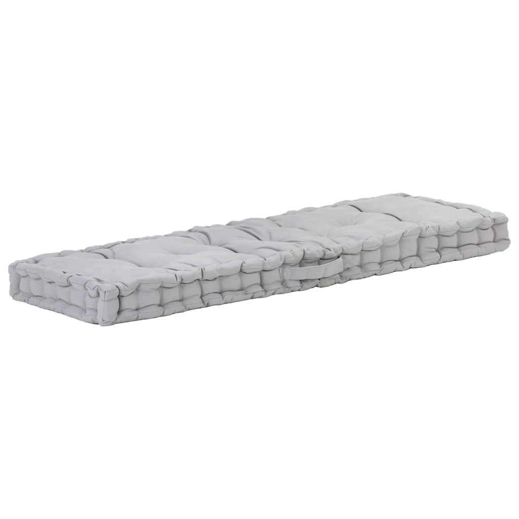Vidaxl palletvloerkussen 120x40x7 cm katoen grijs