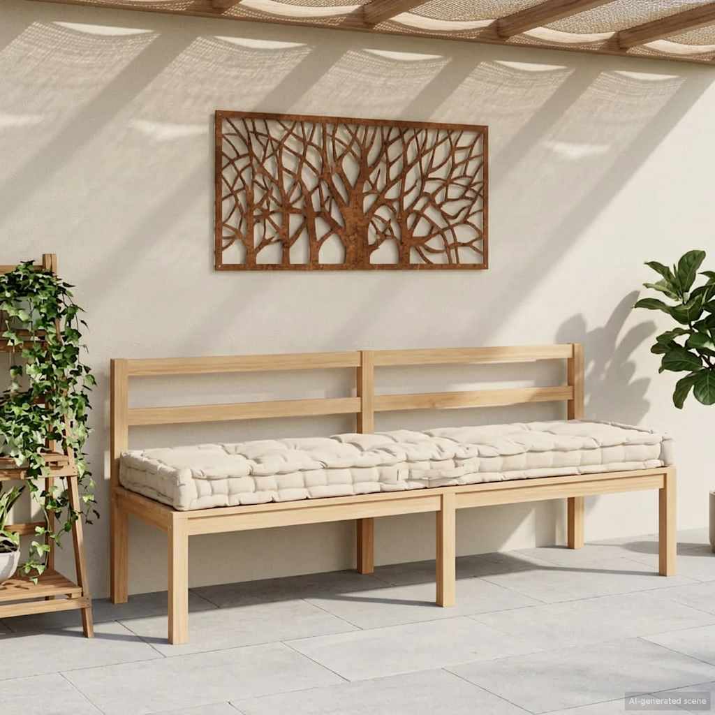 Vidaxl palletvloerkussen 120x40x7 cm katoen beige