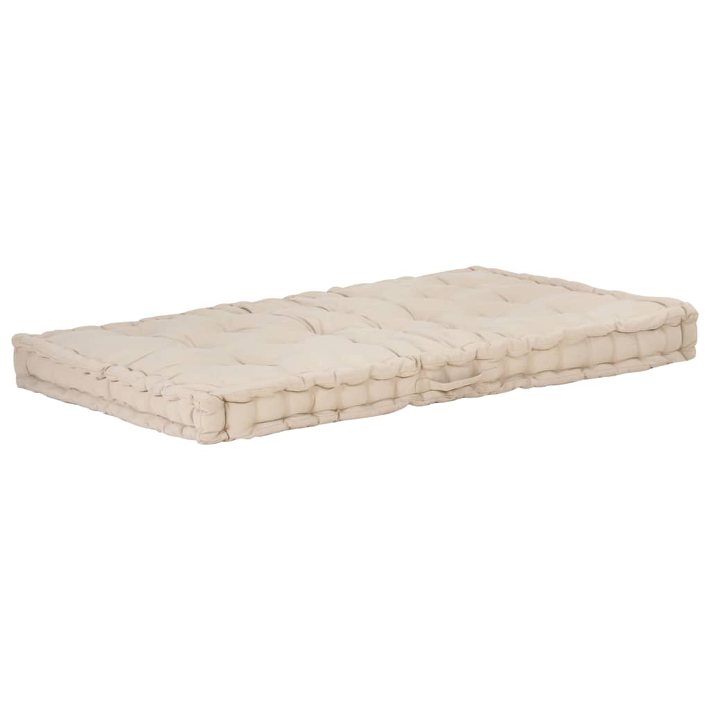 VIDAXL PALETTE FODEN KUSSE 120 x 80 x 10 cm Baumwolle Beige