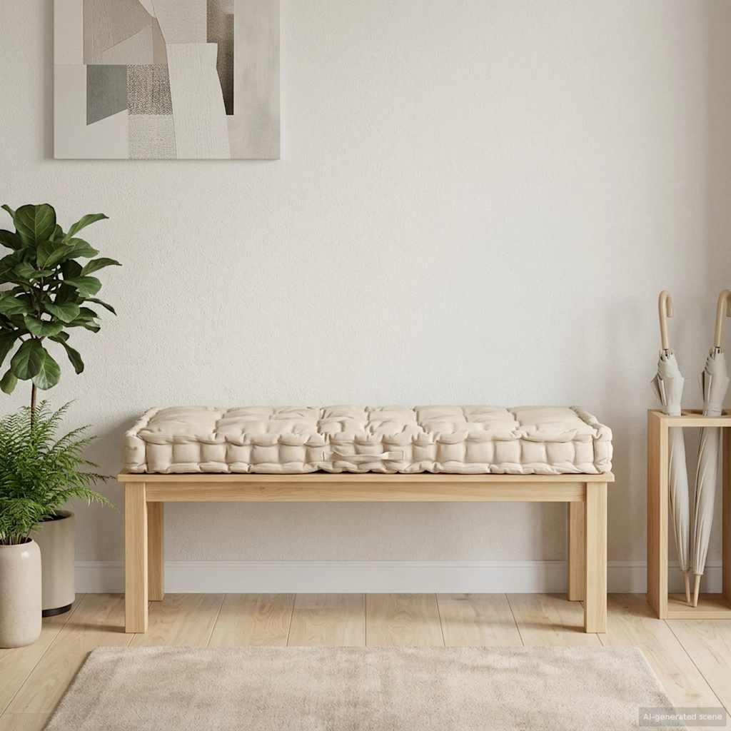 VIDAXL PALETTE FODEN KUSSE 120 x 80 x 10 cm Baumwolle Beige