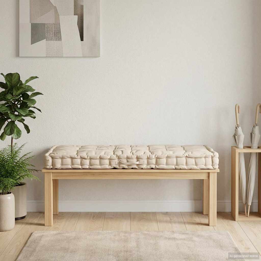 VIDAXL PALETTE FODEN KUSSE 120 x 80 x 10 cm Baumwolle Beige