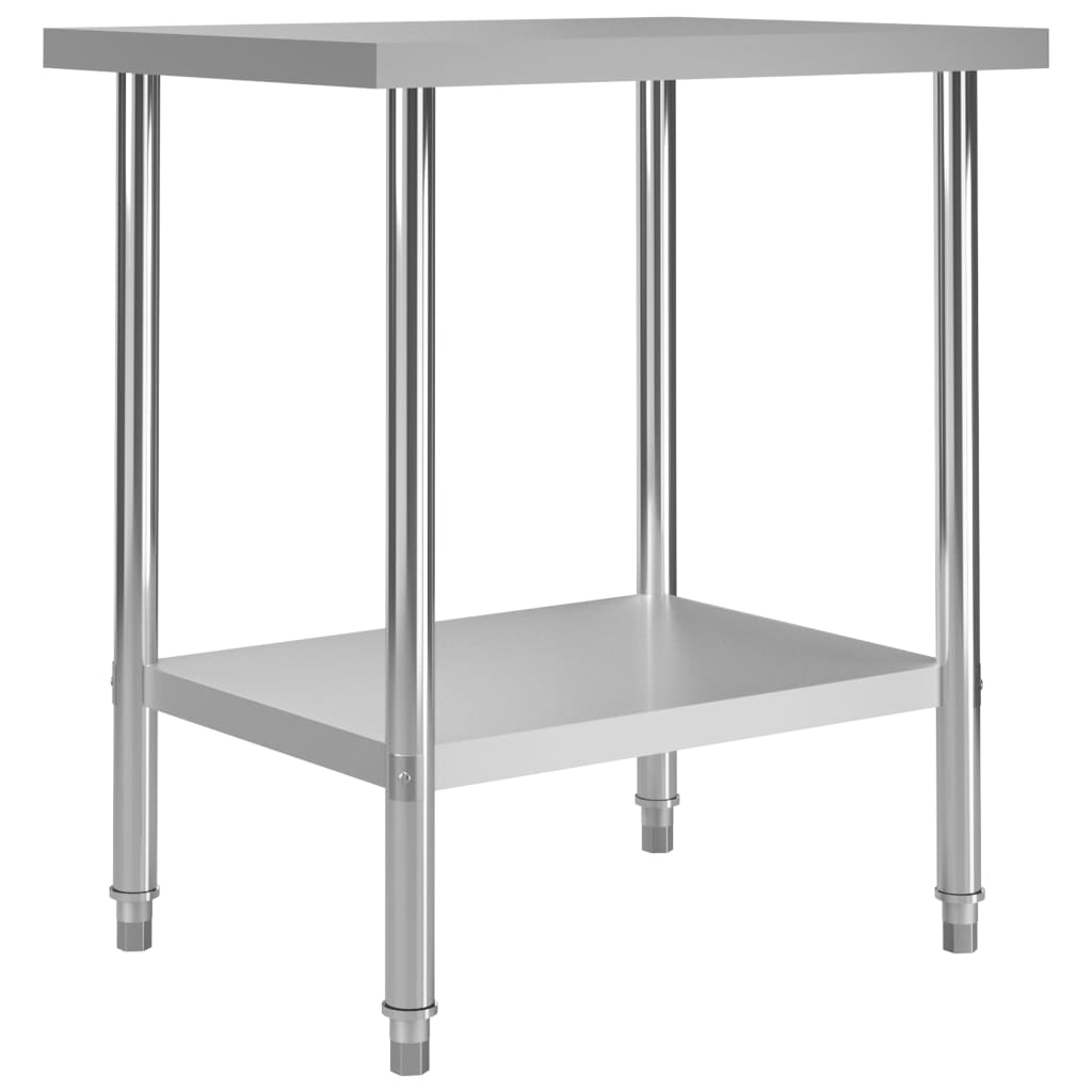 VIDAXL KÜCHTENWORK TISCH 80x60x85 cm Edelstahl