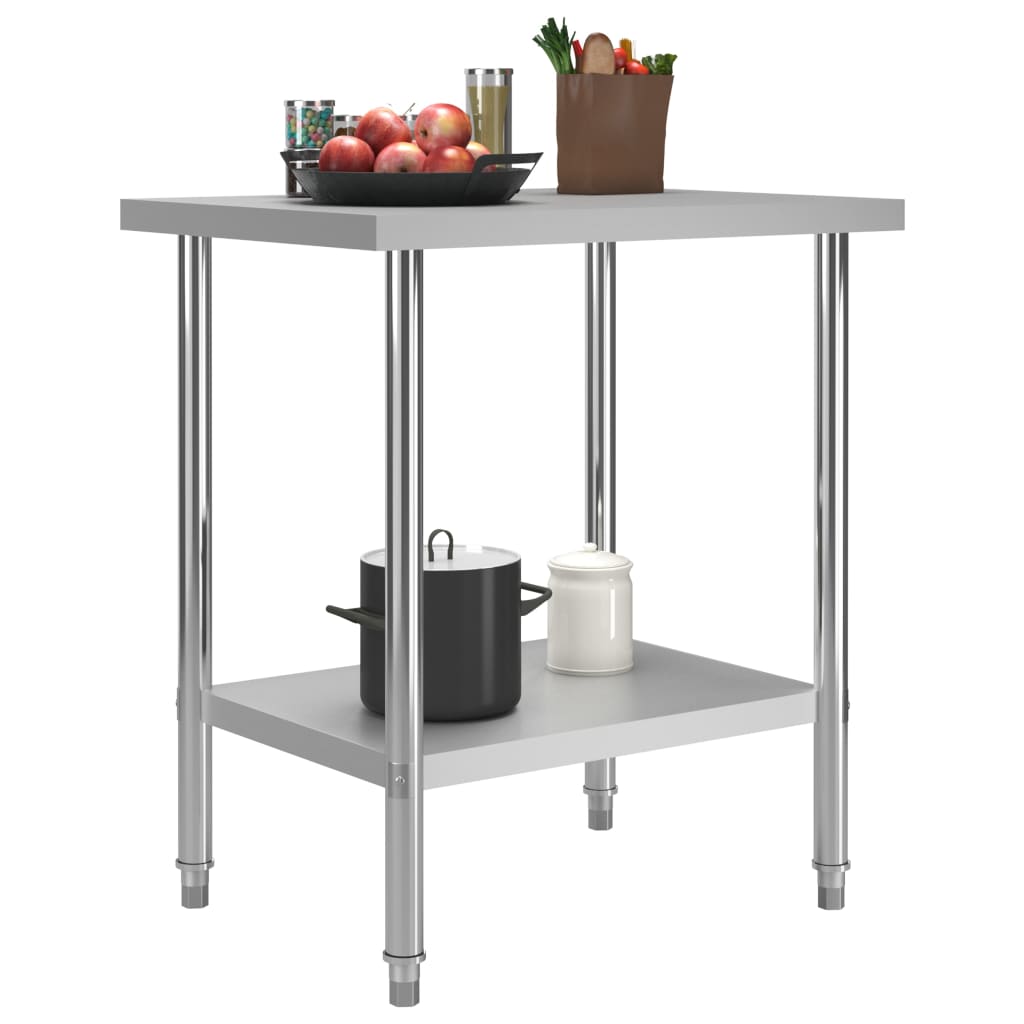 VIDAXL KÜCHTENWORK TISCH 80x60x85 cm Edelstahl