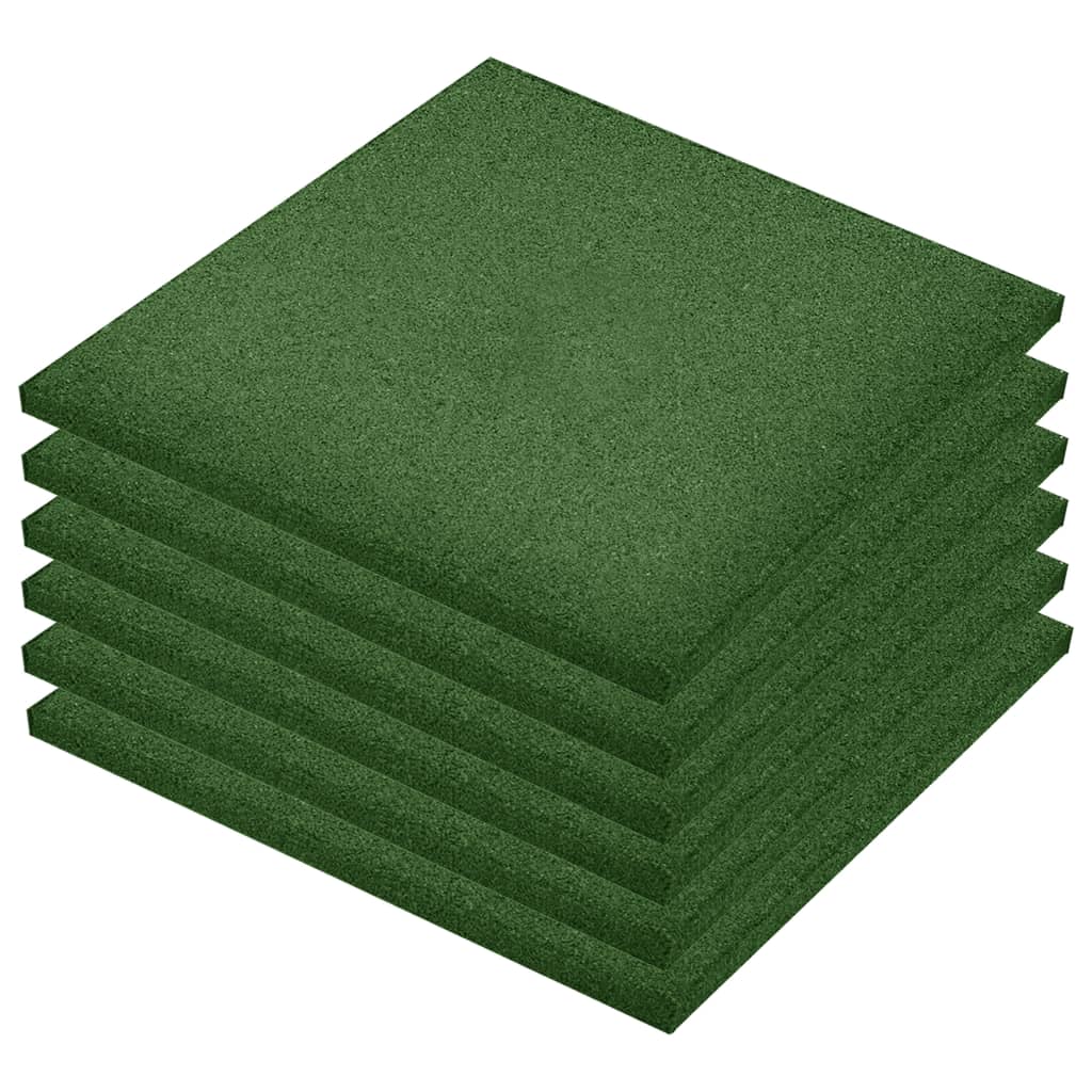 VidaXL Valt Tiles 6 ST 50x50x3 cm Gummigrün