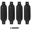 VidaXL Bootsfender, 4 Stück, 41 x 11,5 cm, PVC, Schwarz