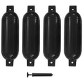 VidaXL Bootsfender, 4 Stück, 51 x 14 cm, PVC, Schwarz