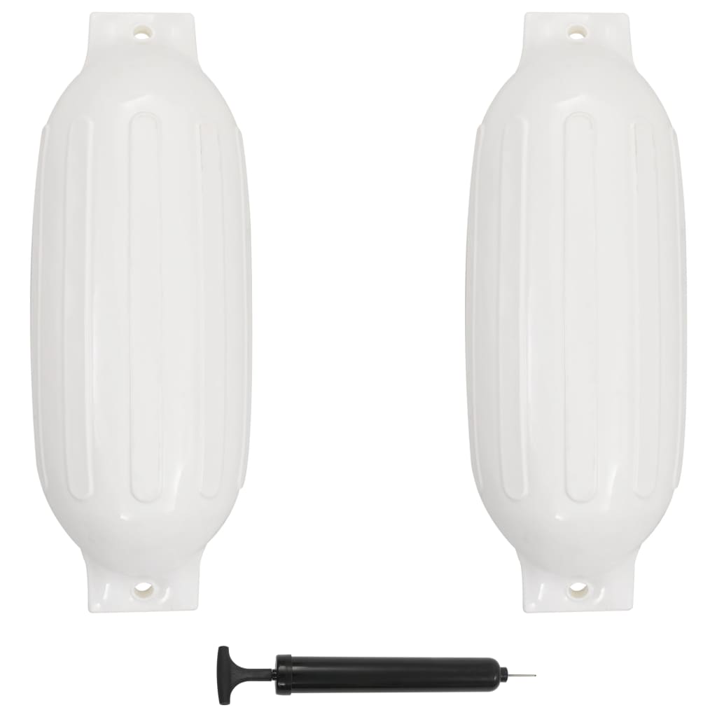 VidaXL Bootsfender, 2 Stück, 69 x 21,5 cm, PVC, weiß