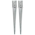 VidaXL Gemahlene Stifte 2 PCs 10x10x76 cm Galvanizer Stahl Silberfarben