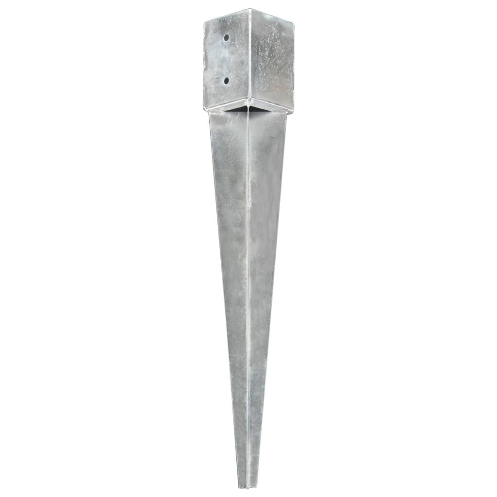 VidaXL Gemahlene Stifte 2 PCs 10x10x76 cm Galvanizer Stahl Silberfarben