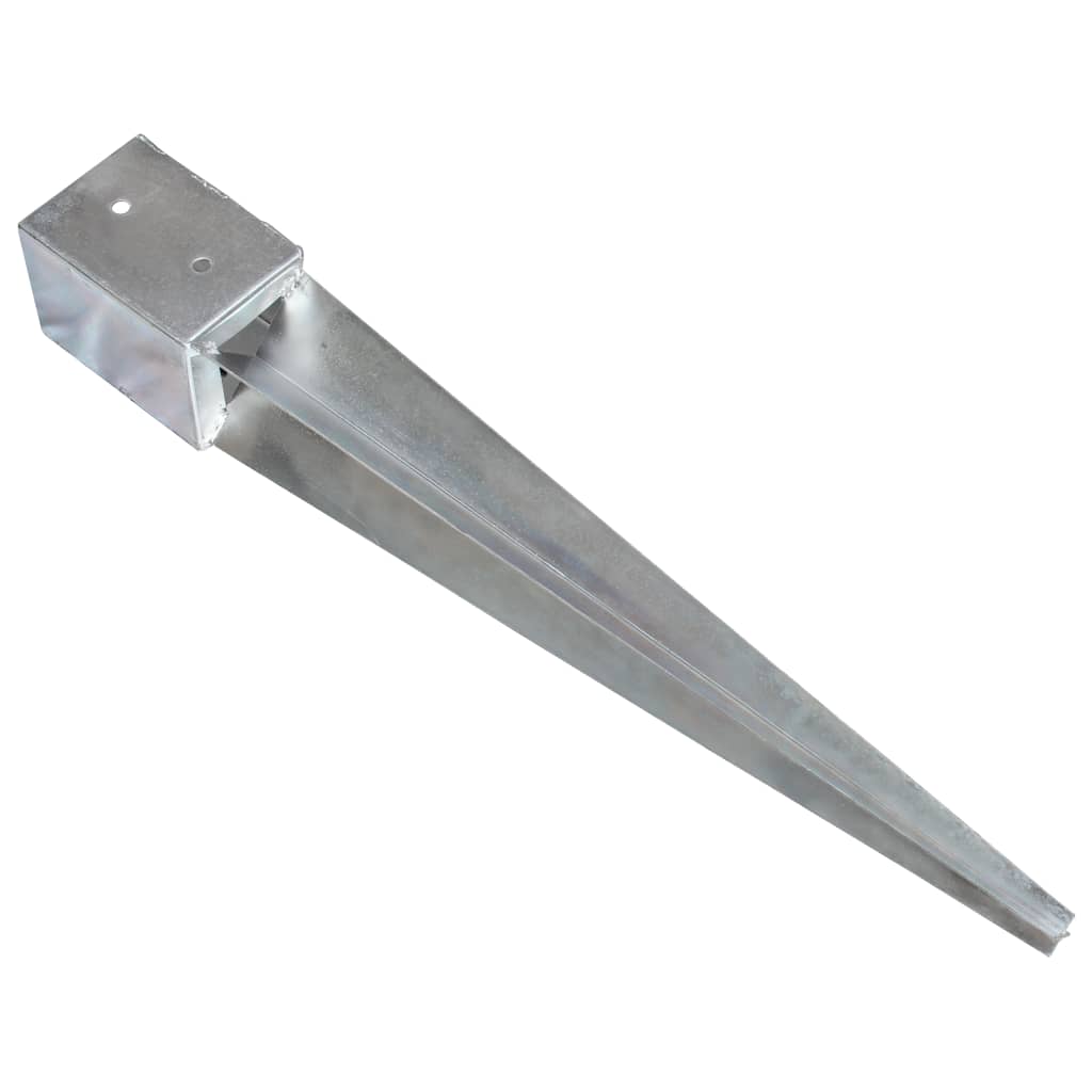 VidaXL Gemahlene Stifte 2 PCs 10x10x76 cm Galvanizer Stahl Silberfarben