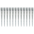 Vidaxl Gemahlene Stifte 12 PCs 10 x 10 x 91 cm Galvanizer Stahl Silberfarben