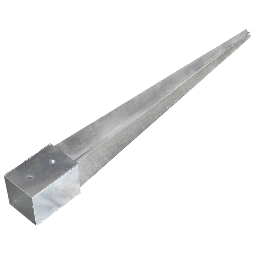 Vidaxl Gemahlene Stifte 12 PCs 10 x 10 x 91 cm Galvanizer Stahl Silberfarben