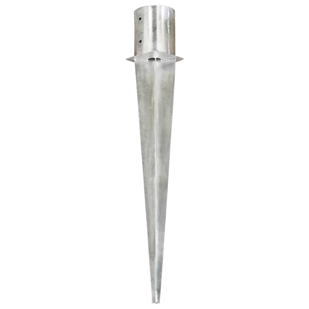 Vidaxl Gemahlene Stifte 2 Stück 12x91 cm Galvanizer Stahl Silberfarben