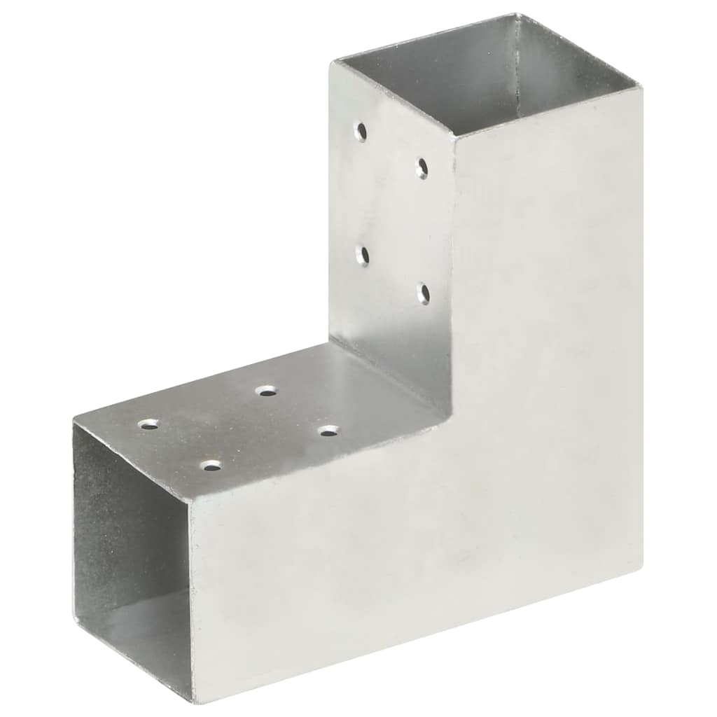 Vidaxl paalverbindingen 4 st l-vorm 71x71 mm gegalvaniseerd metaal