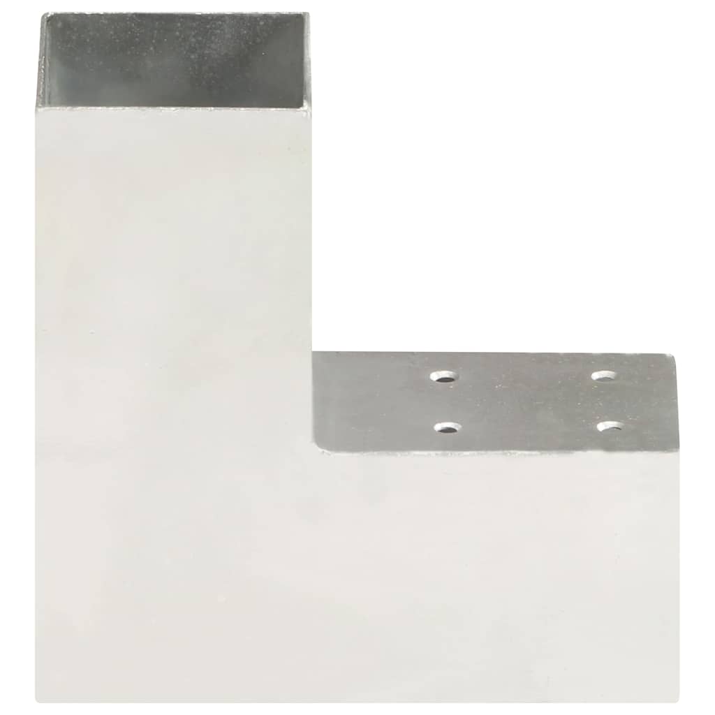 Vidaxl paalverbindingen 4 st l-vorm 71x71 mm gegalvaniseerd metaal