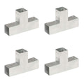 VidaXL Pfostenverbinder, 4 Stück, T-förmig, 71 x 71 mm, verzinktes Metall