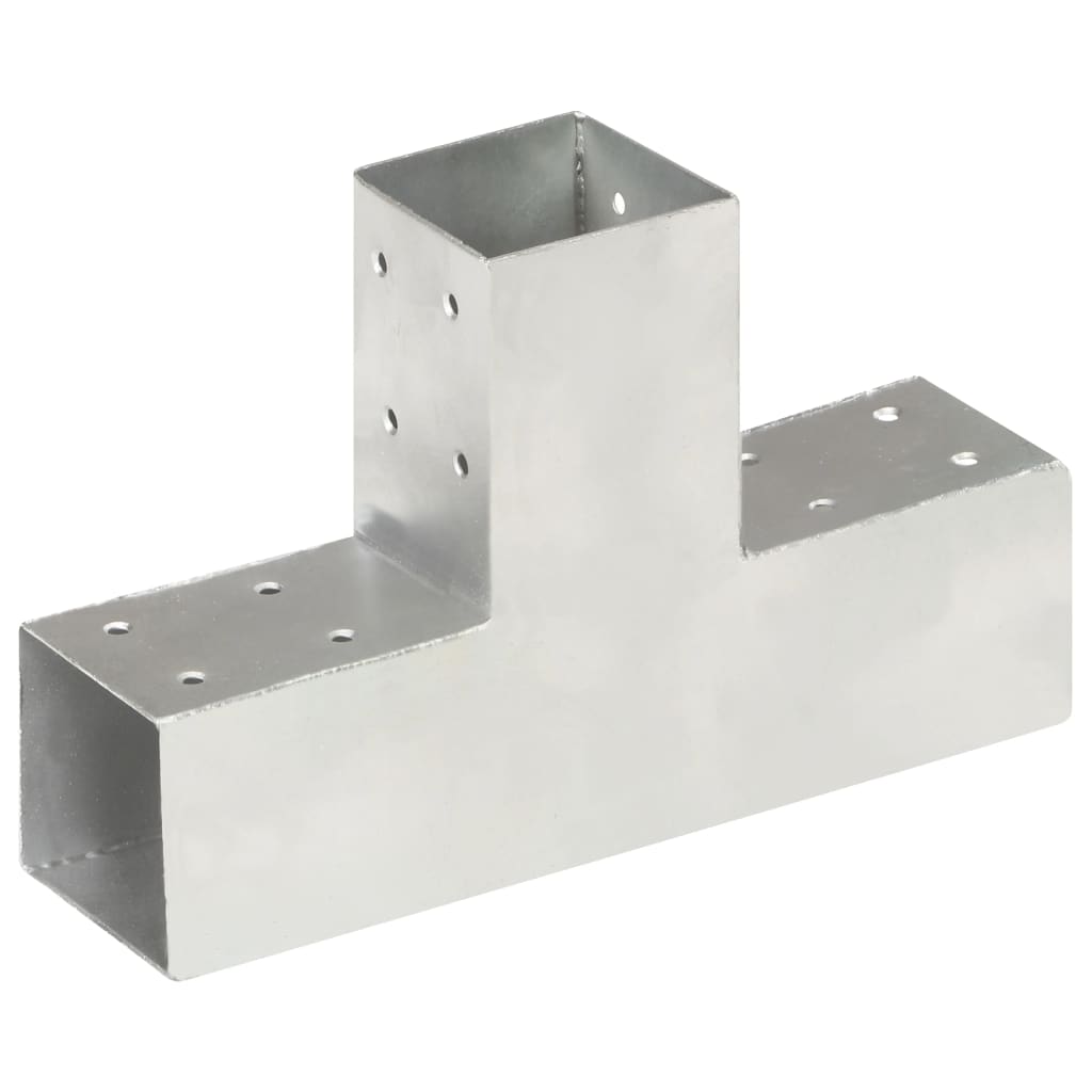 VidaXL Pfostenverbinder, 4 Stück, T-förmig, 71 x 71 mm, verzinktes Metall