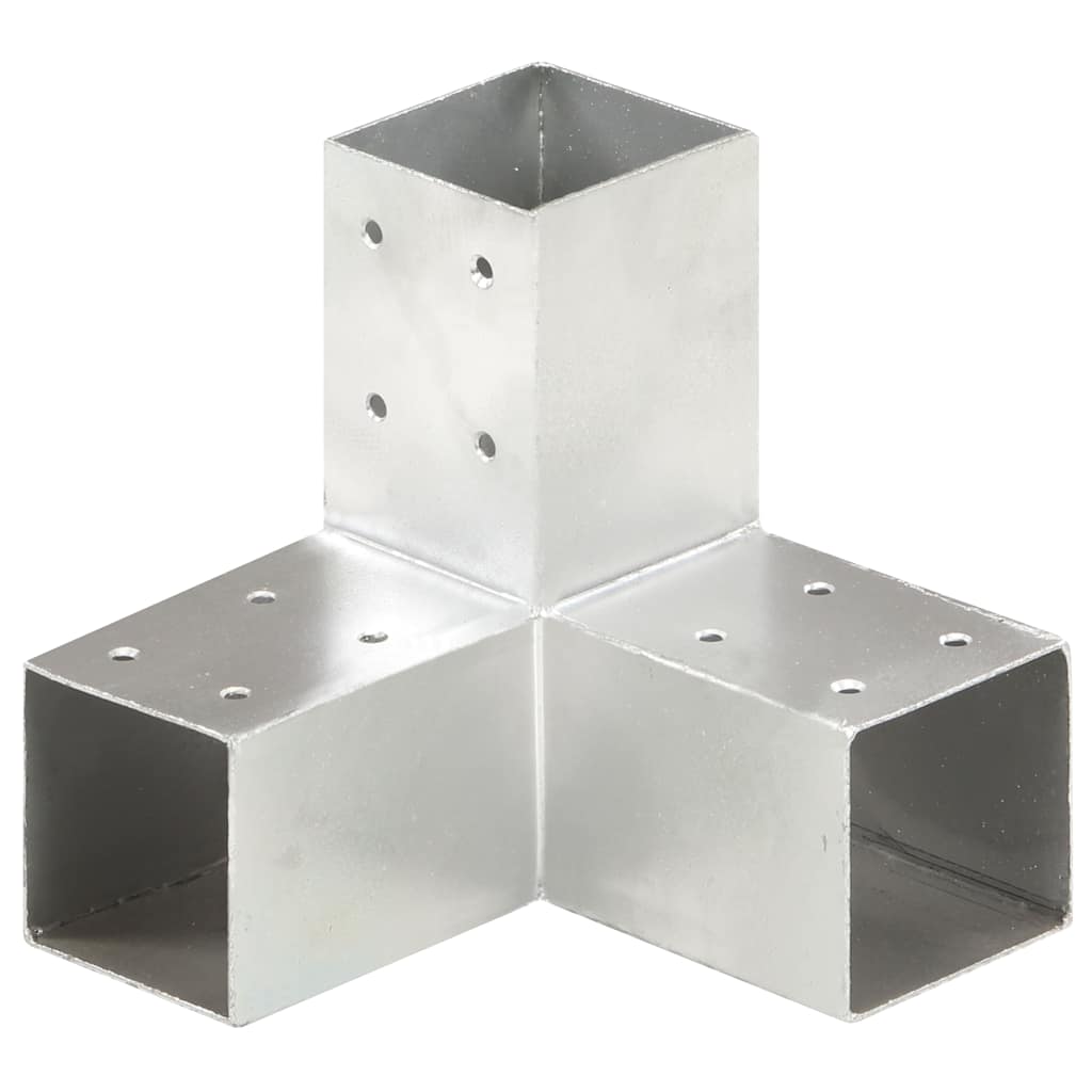 VidaXL Pfostenverbinder, 4 Stück, Y-förmig, 71 x 71 mm, verzinktes Metall