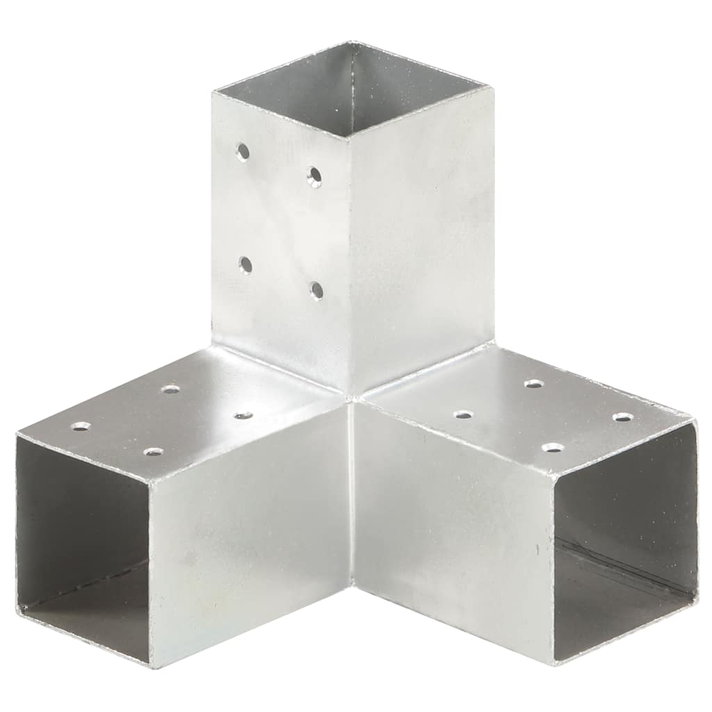 VidaXL Pfostenverbinder, 4 Stück, Y-förmig, 71 x 71 mm, verzinktes Metall