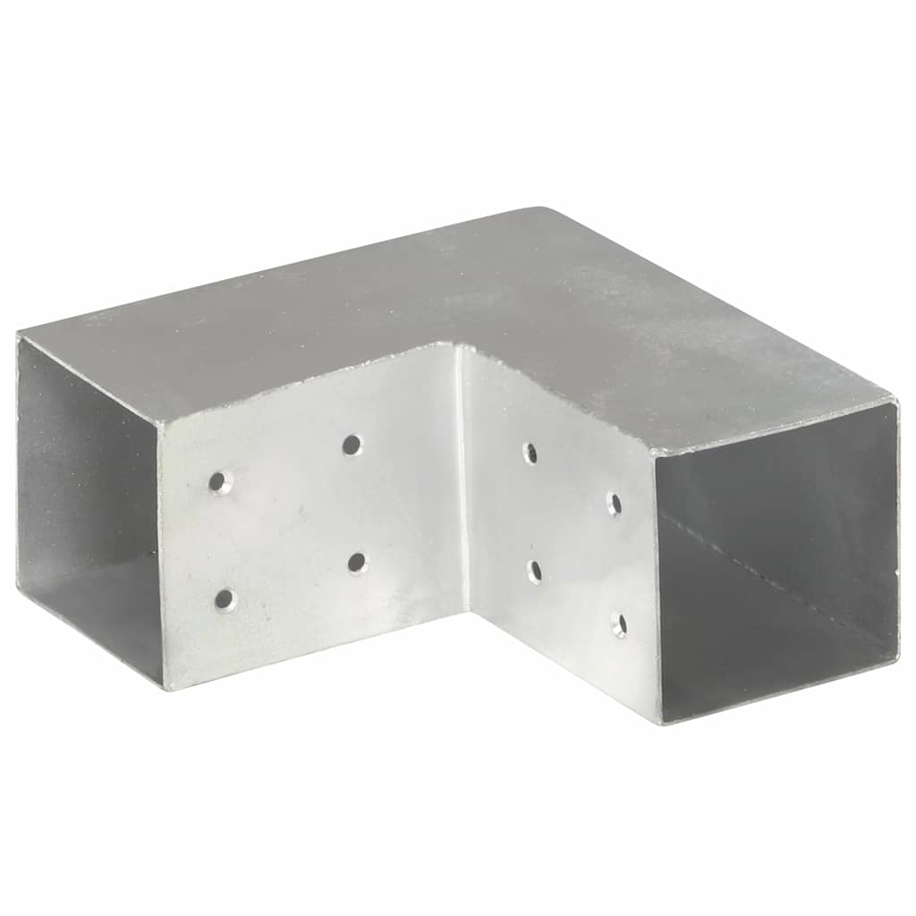 Vidaxl paalverbindingen 4 st l-vorm 81x81 mm gegalvaniseerd metaal