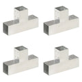 VidaXL Pfostenverbinder, 4 Stück, T-förmig, 81 x 81 mm, verzinktes Metall