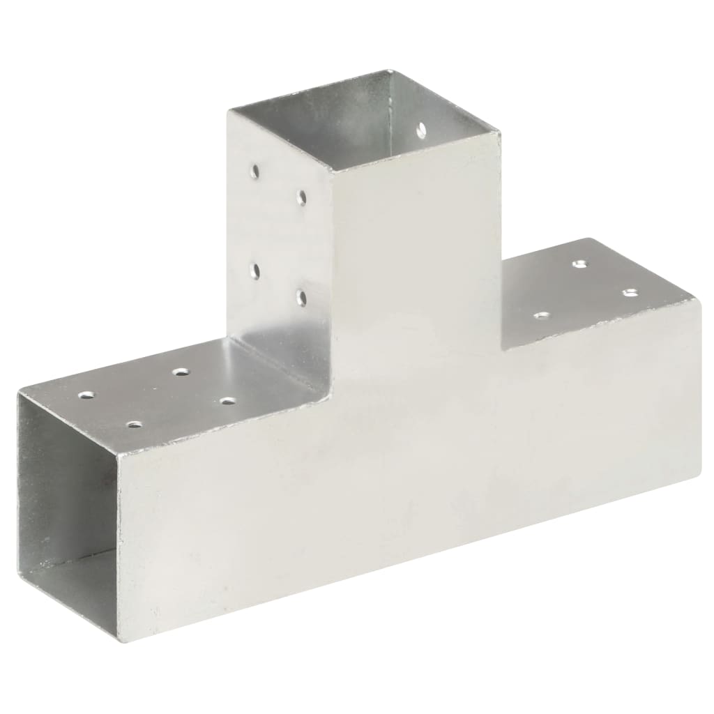 VidaXL Pfostenverbinder, 4 Stück, T-förmig, 81 x 81 mm, verzinktes Metall