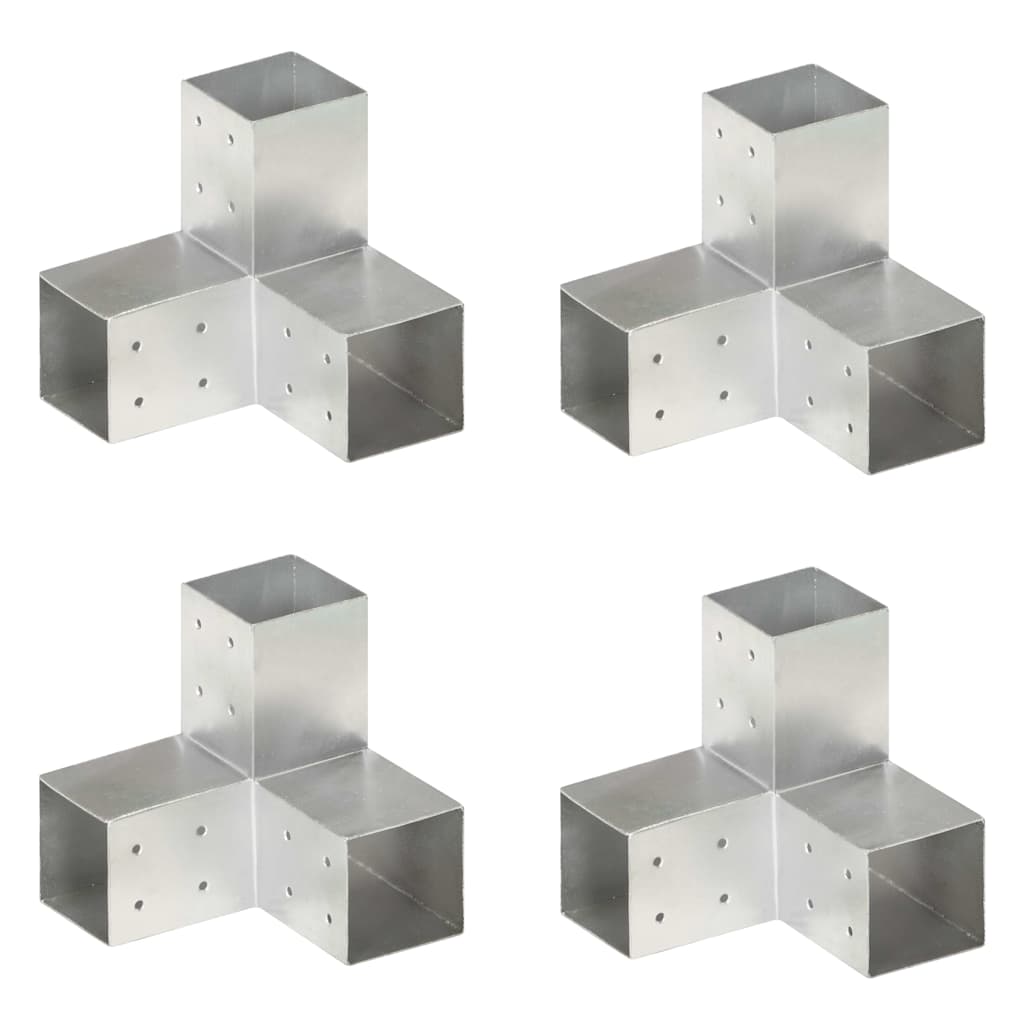 Vidaxl-Pfahlverbindungen 4 Stück Y-Form 81x81 mm verzinktes Metall