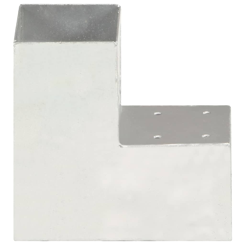 Vidaxl paalverbindingen 4 st l-vorm 91x91 mm gegalvaniseerd metaal