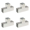 Vidaxl-Pfahlverbindungen 4 Stück T-Form 91x91 mm verzinktes Metall