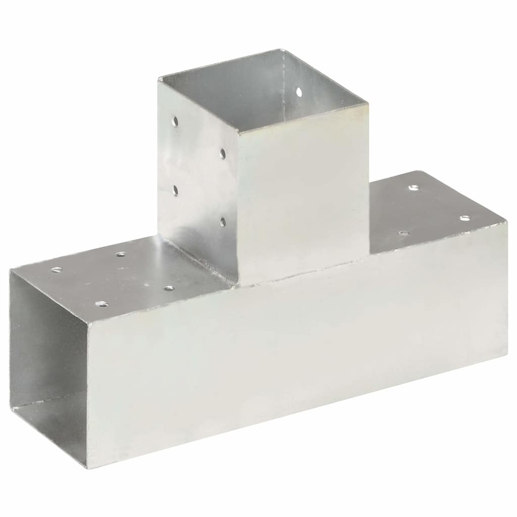 Vidaxl-Pfahlverbindungen 4 Stück T-Form 91x91 mm verzinktes Metall
