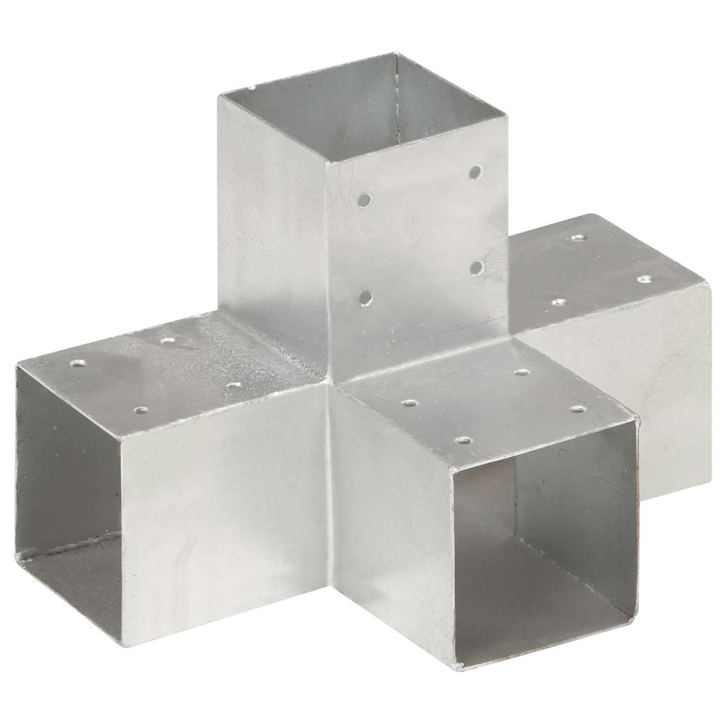 Vidaxl paalverbindingen 4 st x-vorm 91x91 mm gegalvaniseerd metaal