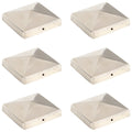 Vidaxl paalkappen 6 st piramide 101x101 mm roestvrij staal