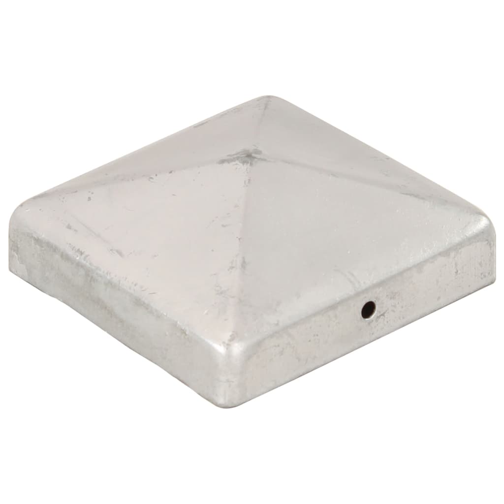 VidaXL Pfostenkappen, 6 Stück, Pyramidenform, 91 x 91 mm, verzinktes Metall