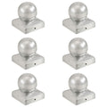 Vidaxl -Pfahlhauben 6 Stück Kugel 71 x 71 mm verzinktes Metall