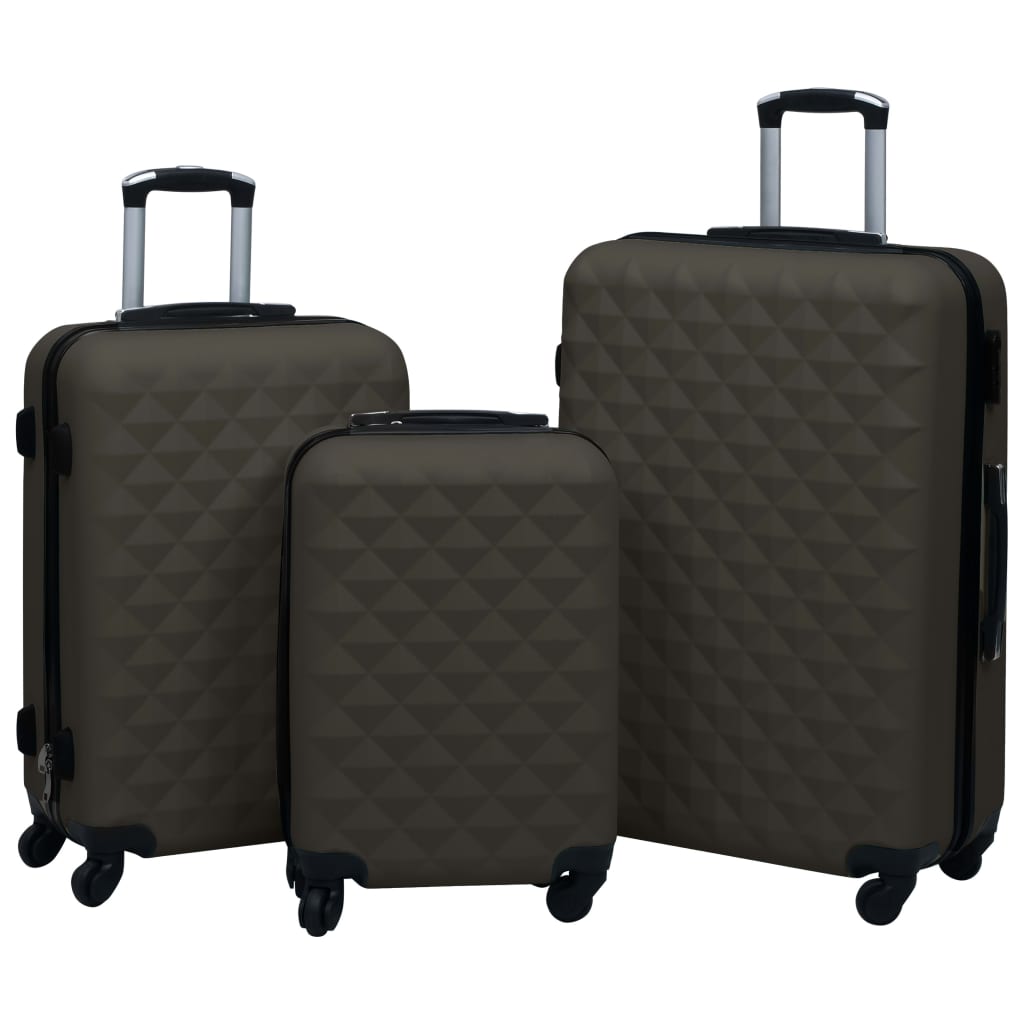 VIDAXL 3-teiliges Hartschalen-Set Anthrazit