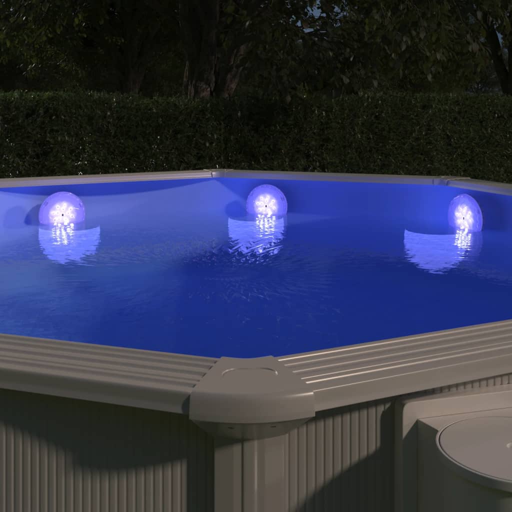 VidaXL Schwimmbeckenleuchte, schwimmend, LED, mit Fernbedienung, weiß