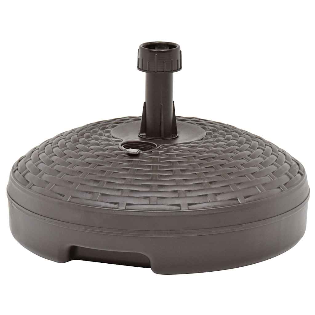 VidaXL Sonnenschirmständer, gefüllt mit Sand und Wasser, 20 l, Kunststoffrattan, braun