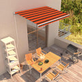 VidaXL Luifel handmatig uittrekbaar 350x250 cm oranje en bruin