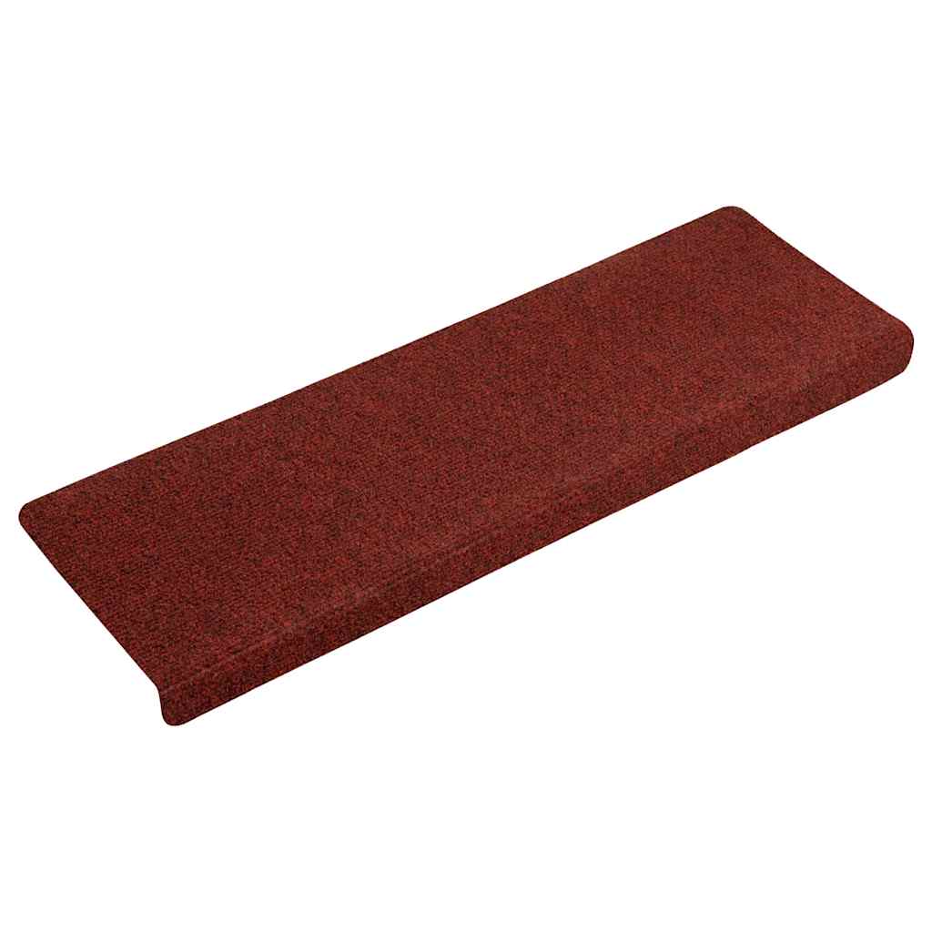 VidaXL Treppenmatten, 15 Stück, 65 x 21 x 4 cm, Nadelfilz, Rot