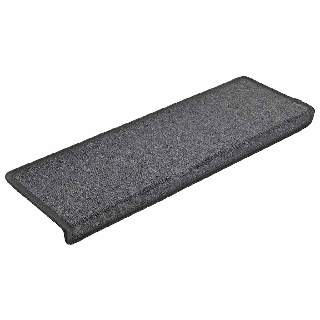 Vidaxl trapmatten 15 st 65x21x4 cm donkergrijs rechthoekige rand