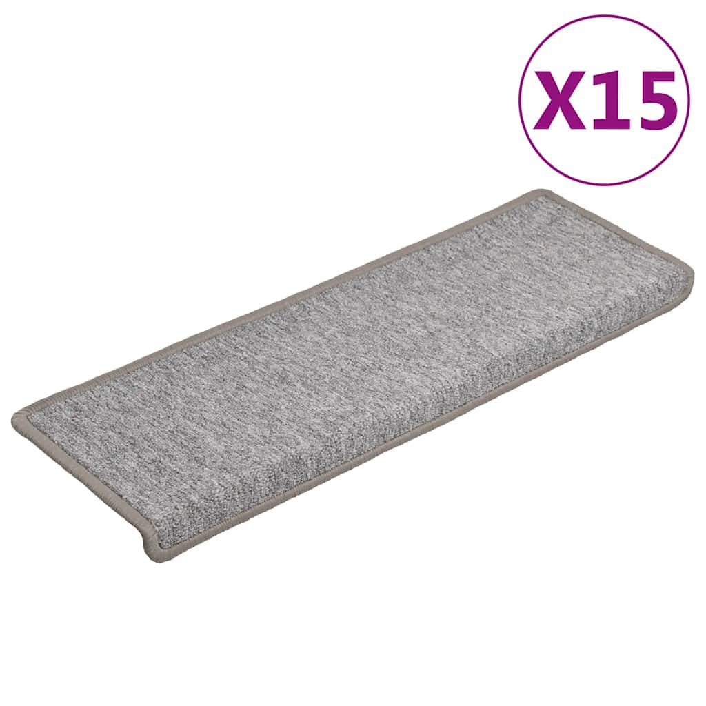 Vidaxx -Treppenmatten 15 ST 65x21x4 cm hellgrau