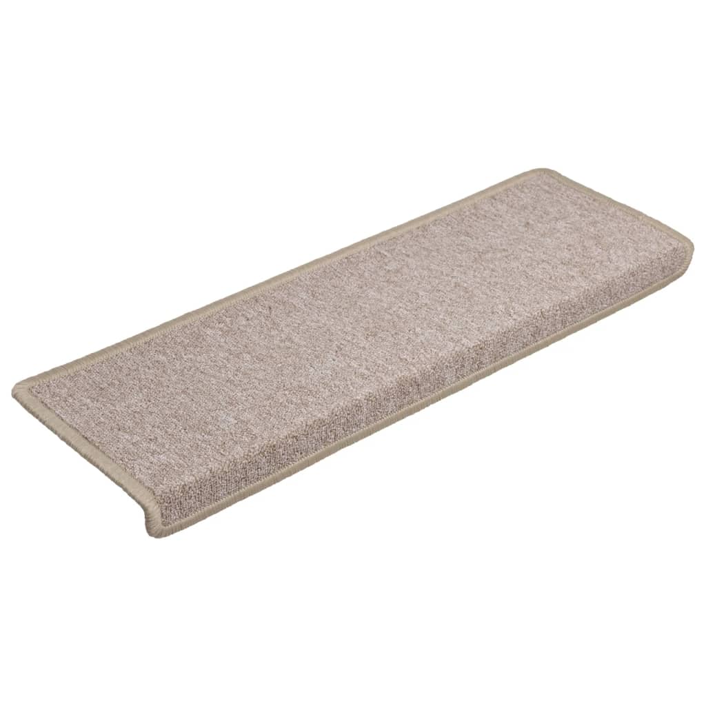 VidaXL Treppenmatten, 15 Stück, 65 x 21 x 4 cm, taupe