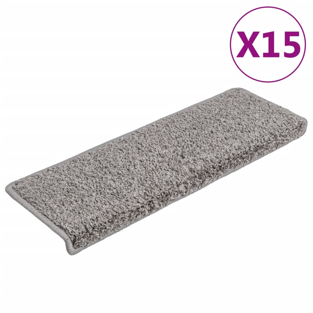 Vidaxxl -Treppenmatten 15 ST 65x21x4 cm Grau