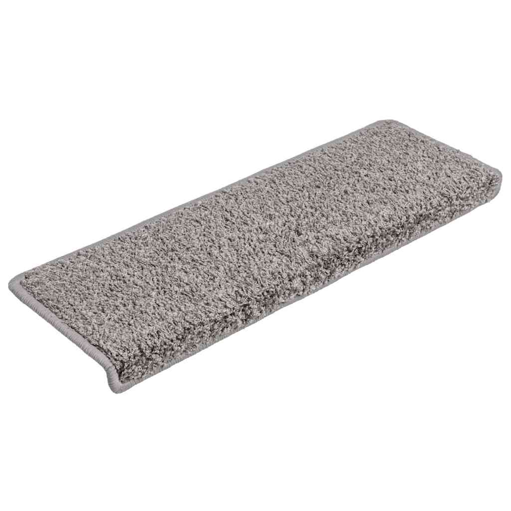 Vidaxl trapmatten 15 st 65x21x4 cm grijs rechthoekige rand