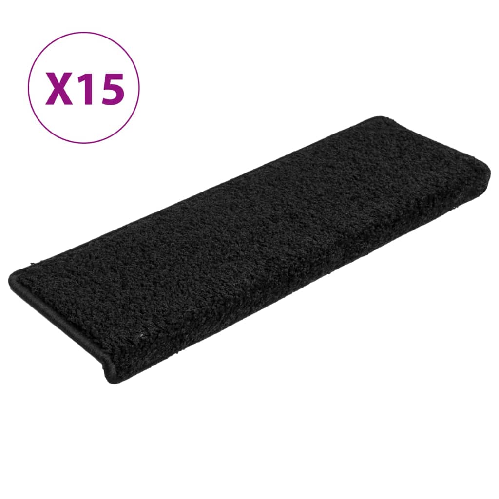 Vidaxx -Treppenmatten 15 ST 65x21x4 cm Schwarz