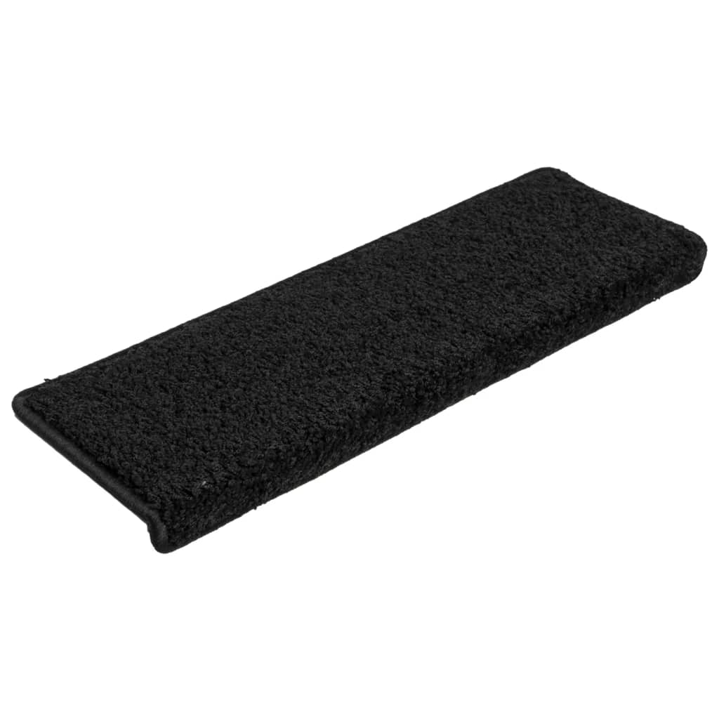 Vidaxl trapmatten 15 st 65x21x4 cm zwart rechthoekige rand