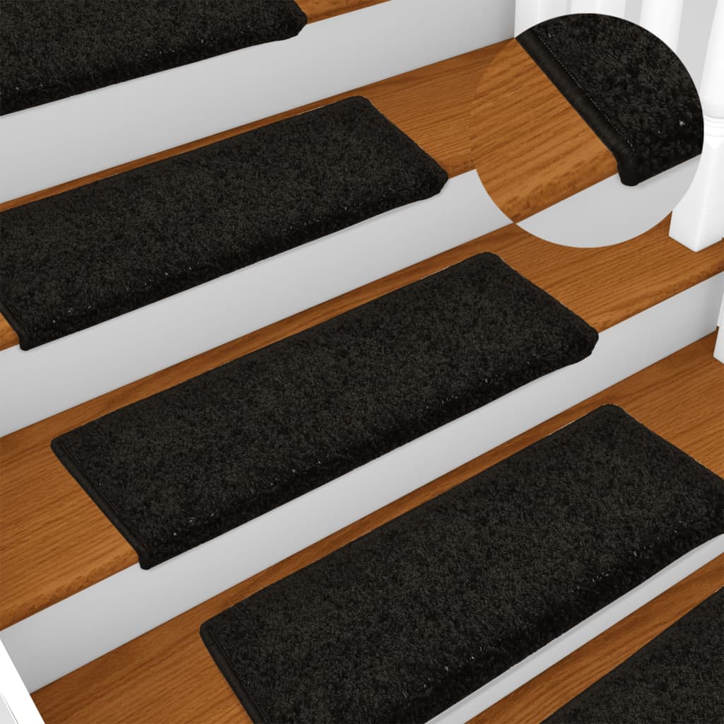 Vidaxx -Treppenmatten 15 ST 65x21x4 cm Schwarz