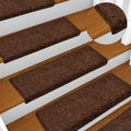 Vidaxl trapmatten 15 st 65x21x4 cm bruin rechthoekige rand