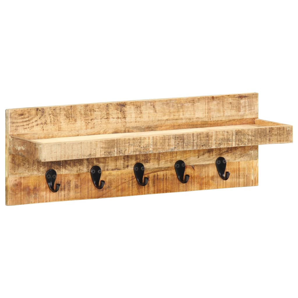 VidaXL Wandgarderobe 60x15x20 cm Massives, rohes Mangoholz