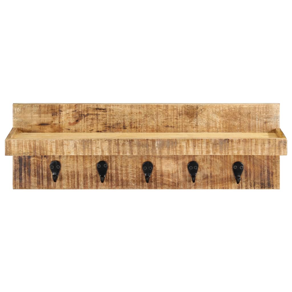 VidaXL Wandgarderobe 60x15x20 cm Massives, rohes Mangoholz